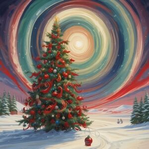 Vibrant Holiday Spiral Art Print